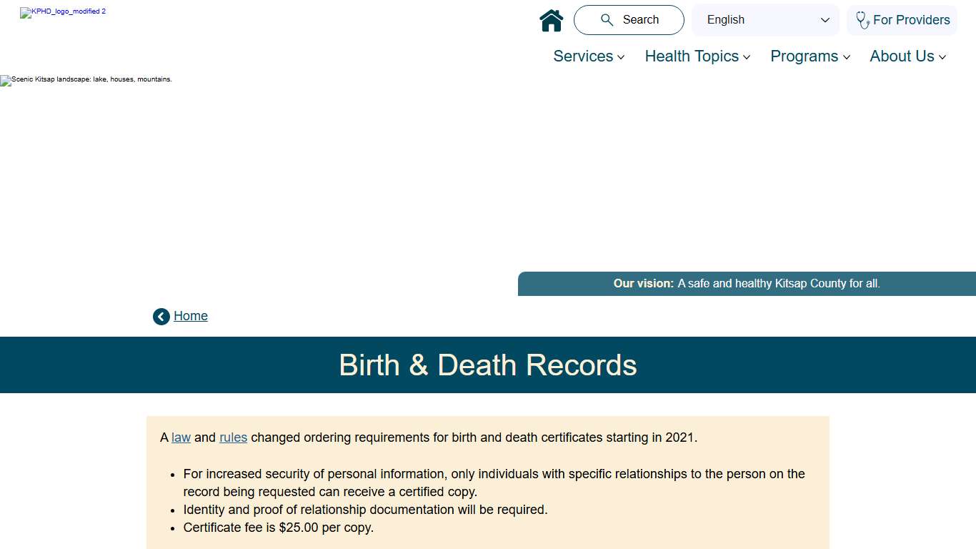 Birth & Death Certificates | Kitsap Public Health